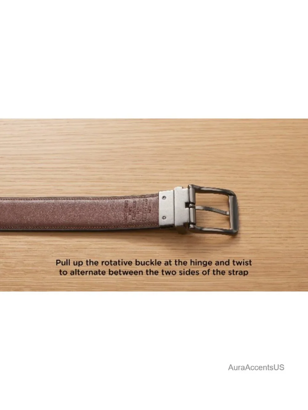 Men's Reversible Leather Belt Fully Adjustable 2-in-1 Dress Casual